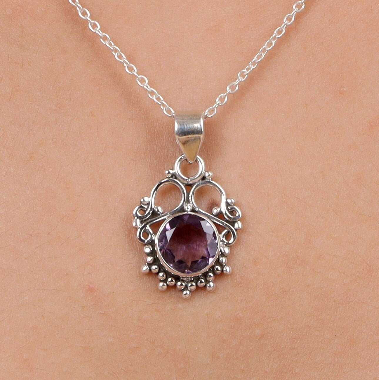 Amethyst Sterling Silver Pendant