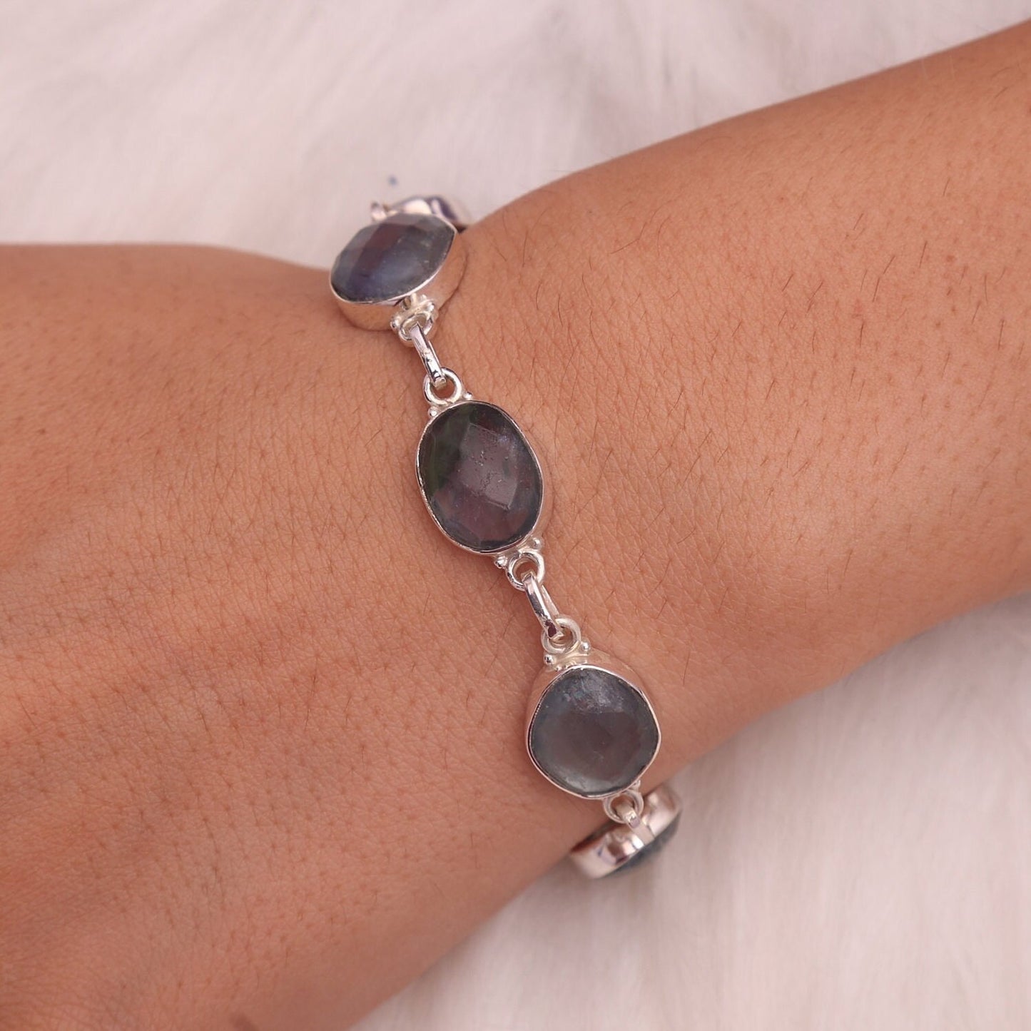 Labradorite Sterling Silver Bracelet