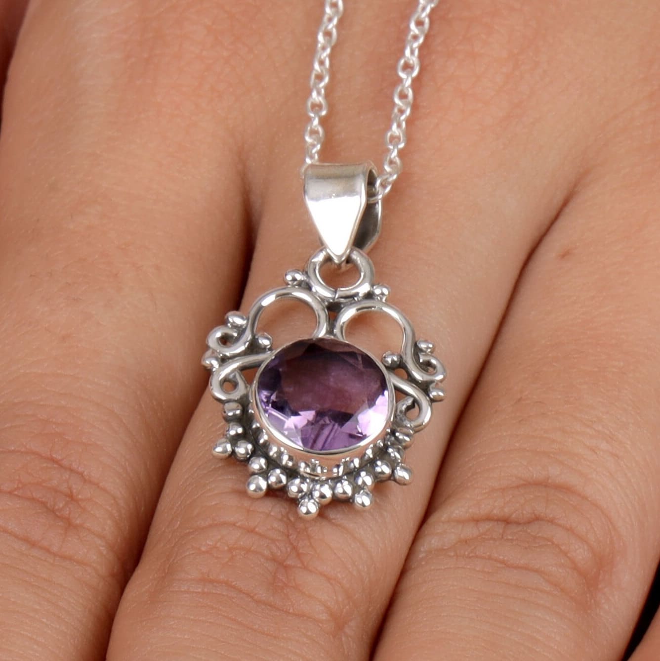 Amethyst Sterling Silver Pendant