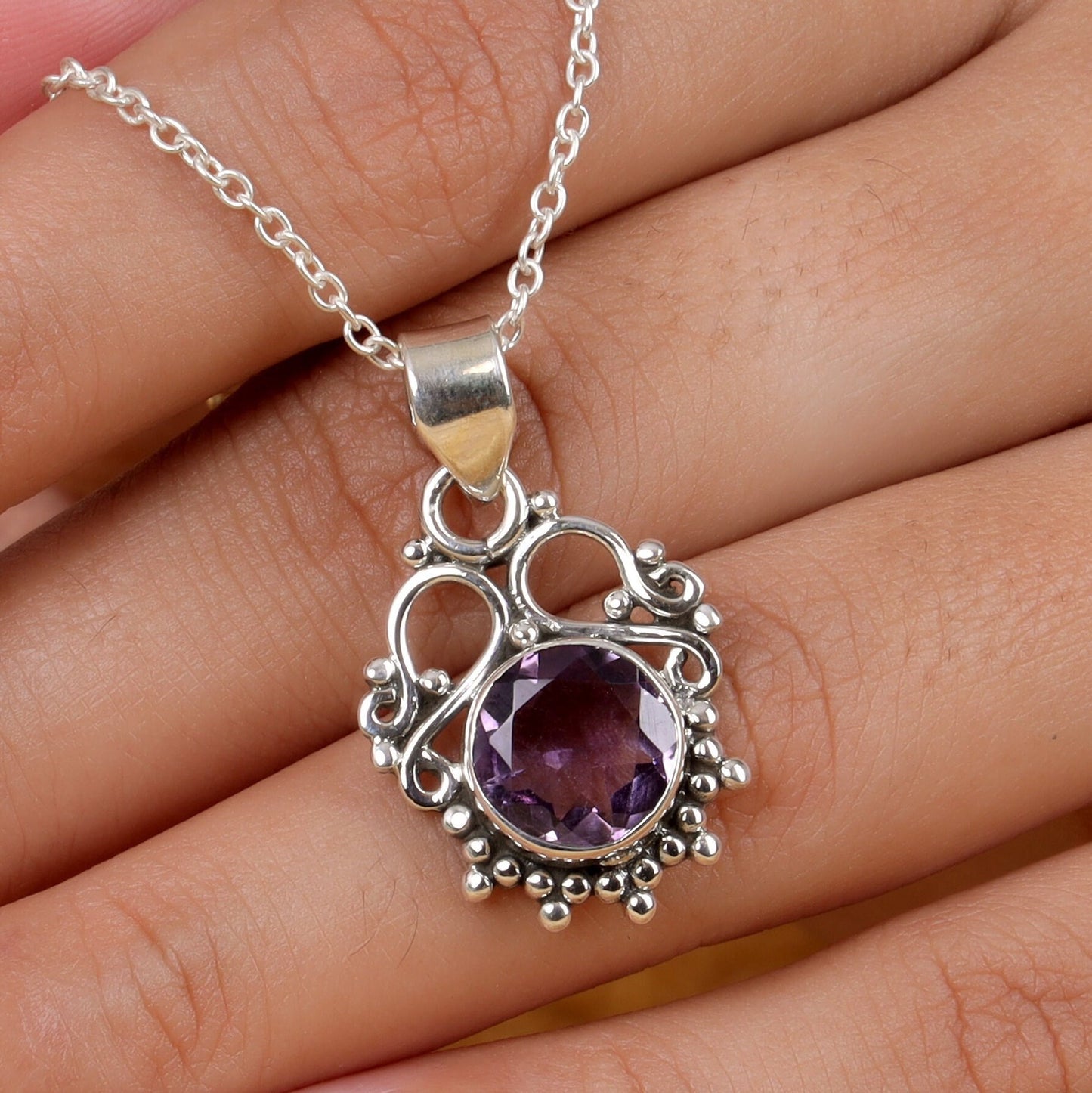 Amethyst Sterling Silver Pendant