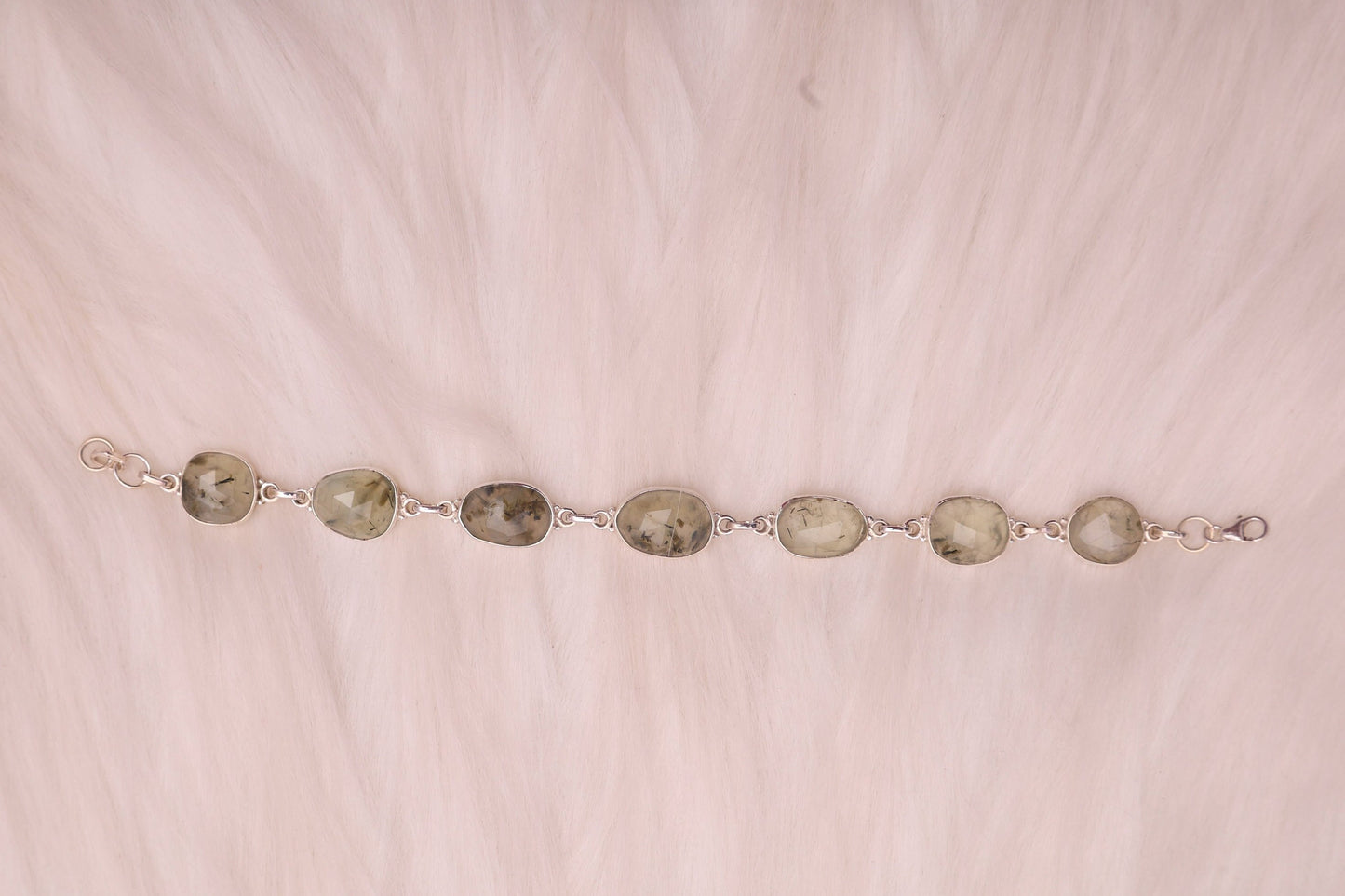 Prehnite Sterling Silver Bracelet