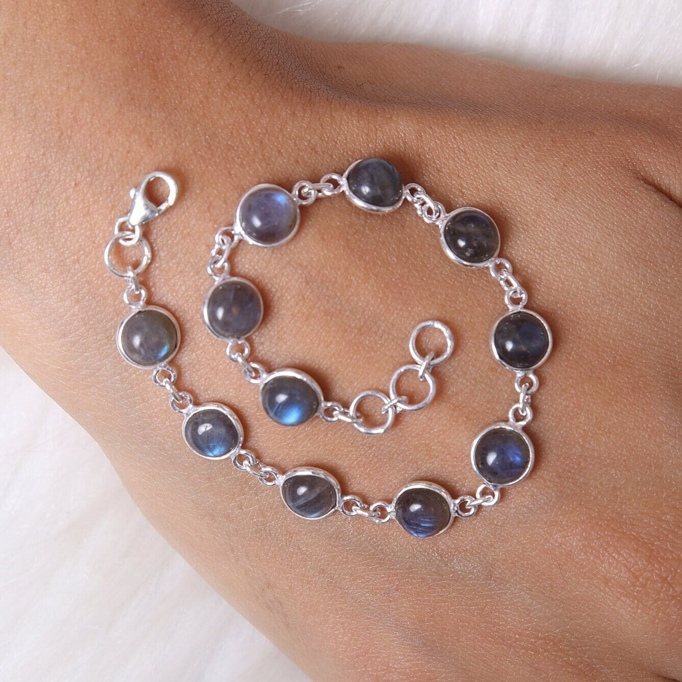 Labradorite Sterling Silver Bracelet