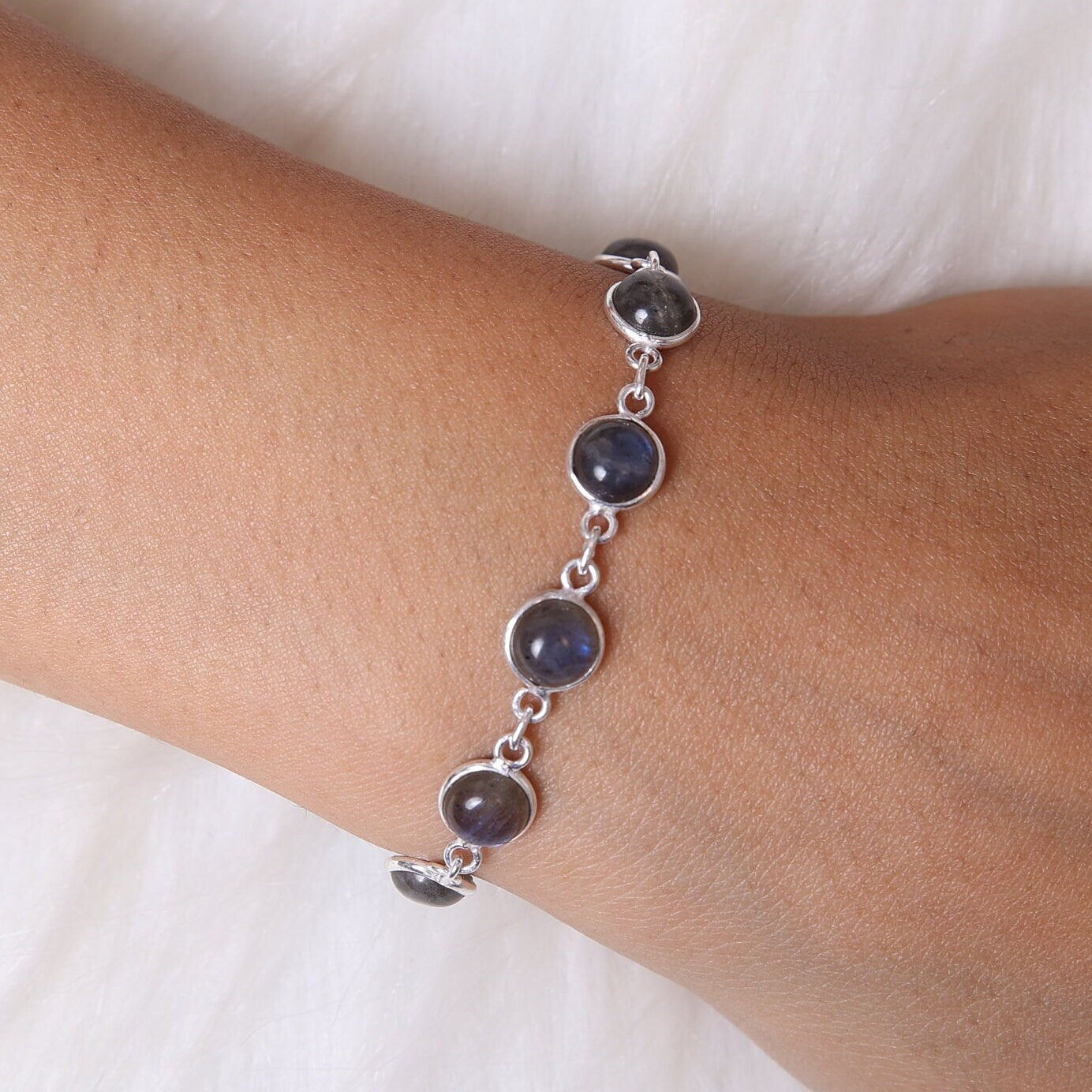 Labradorite Sterling Silver Bracelet