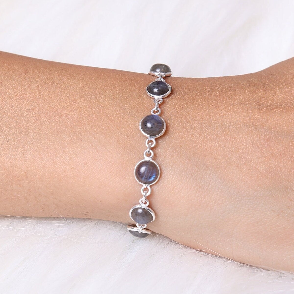 Labradorite Sterling Silver Bracelet