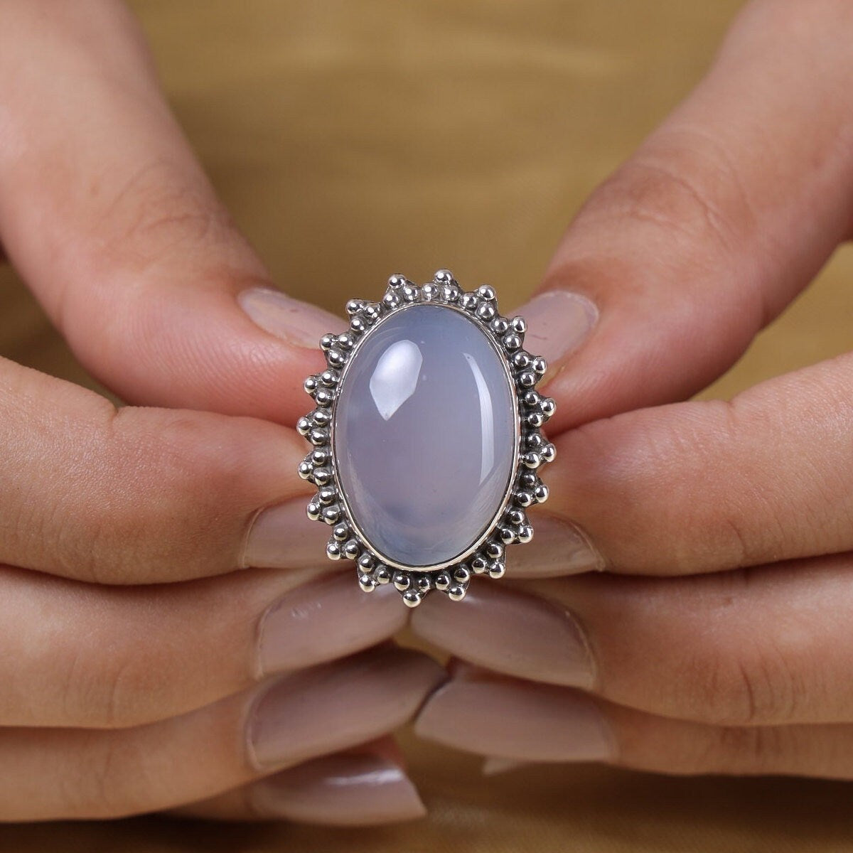 Chalcedony Sterling Silver Ring