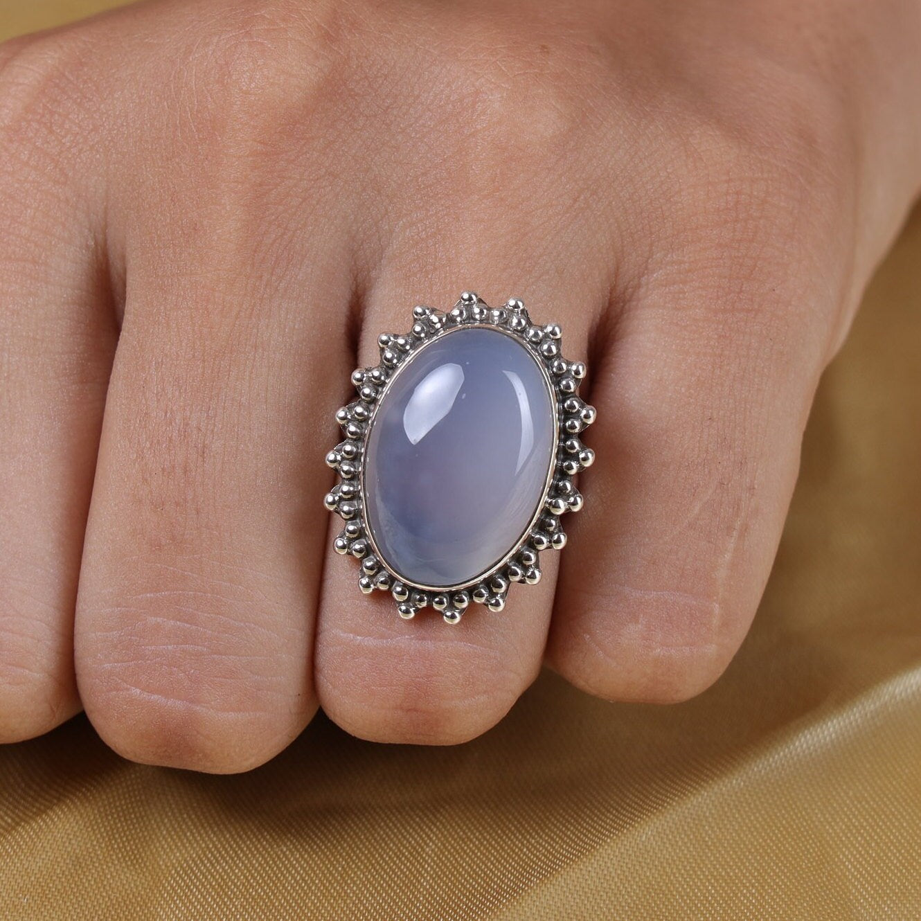 Chalcedony Sterling Silver Ring