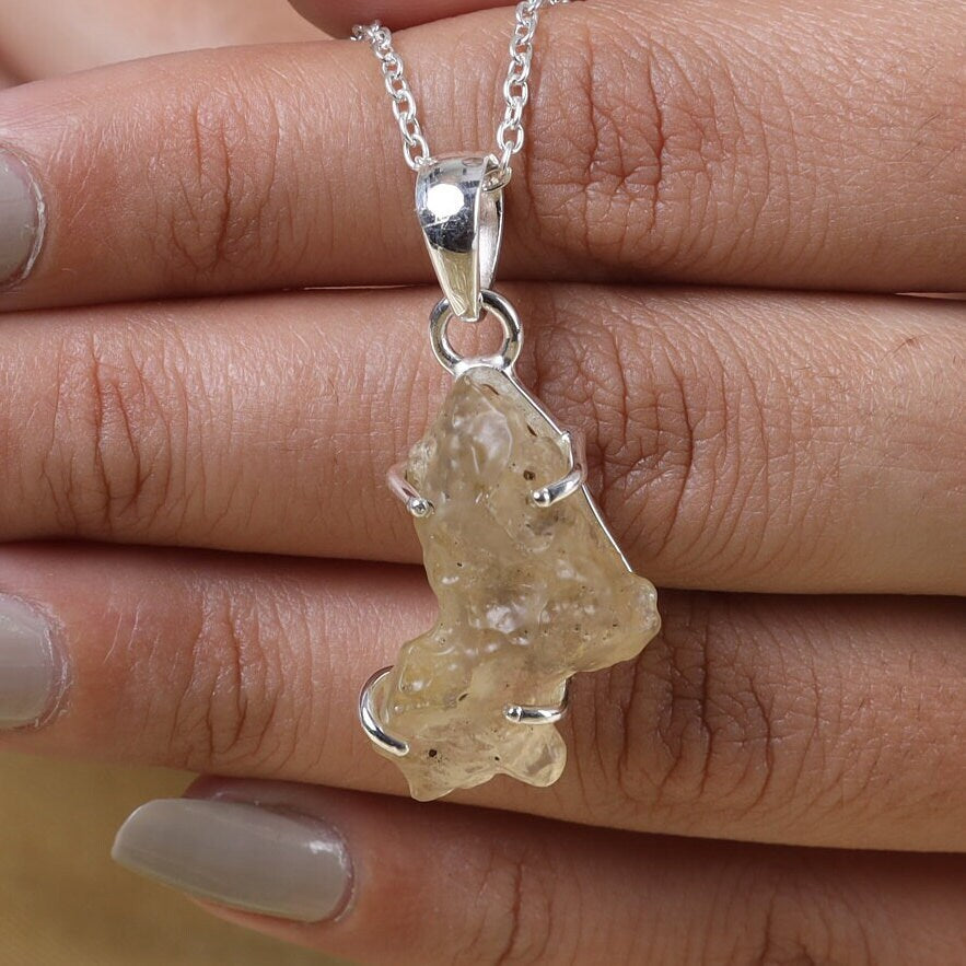 Libyan Glass Sterling Silver Pendant