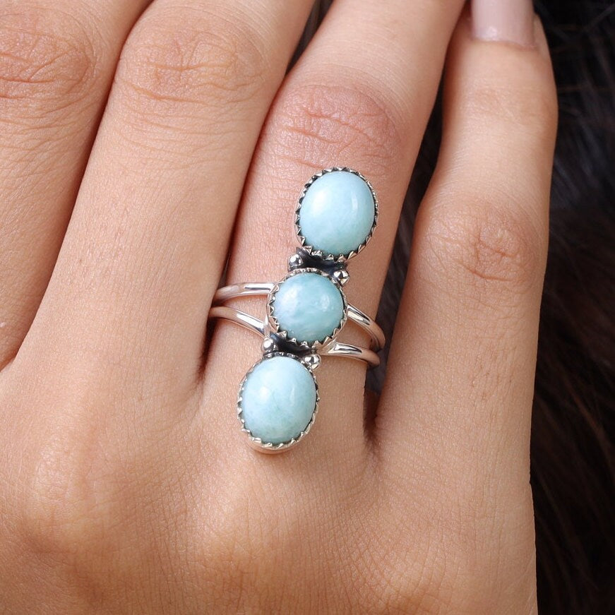 Dominican Larimar Sterling Silver Ring