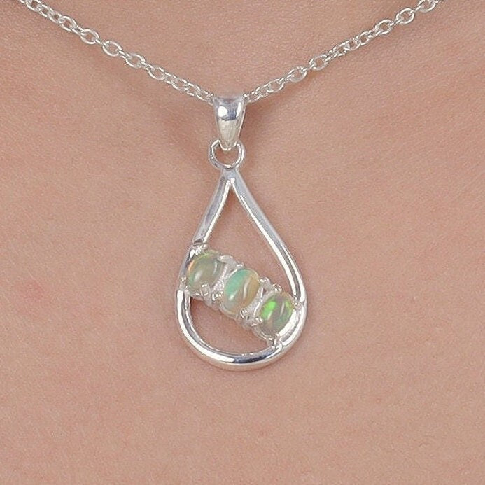 Ethiopian Opal Sterling Silver Pendant