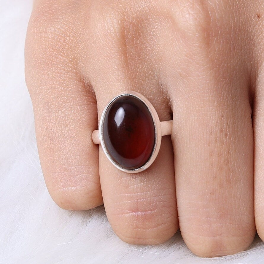 Amber 925 Sterling Silver Ring