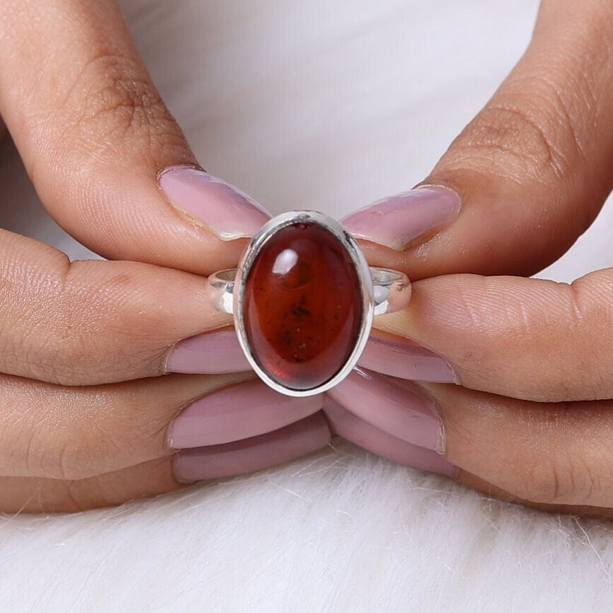 Amber 925 Sterling Silver Ring