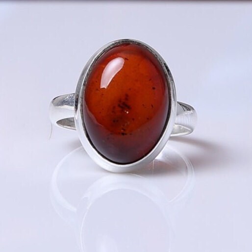 Amber 925 Sterling Silver Ring