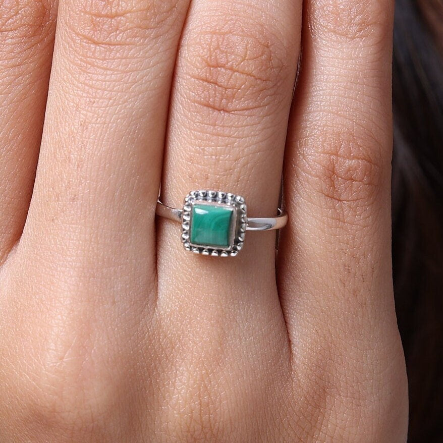 Malachite Sterling Silver Ring