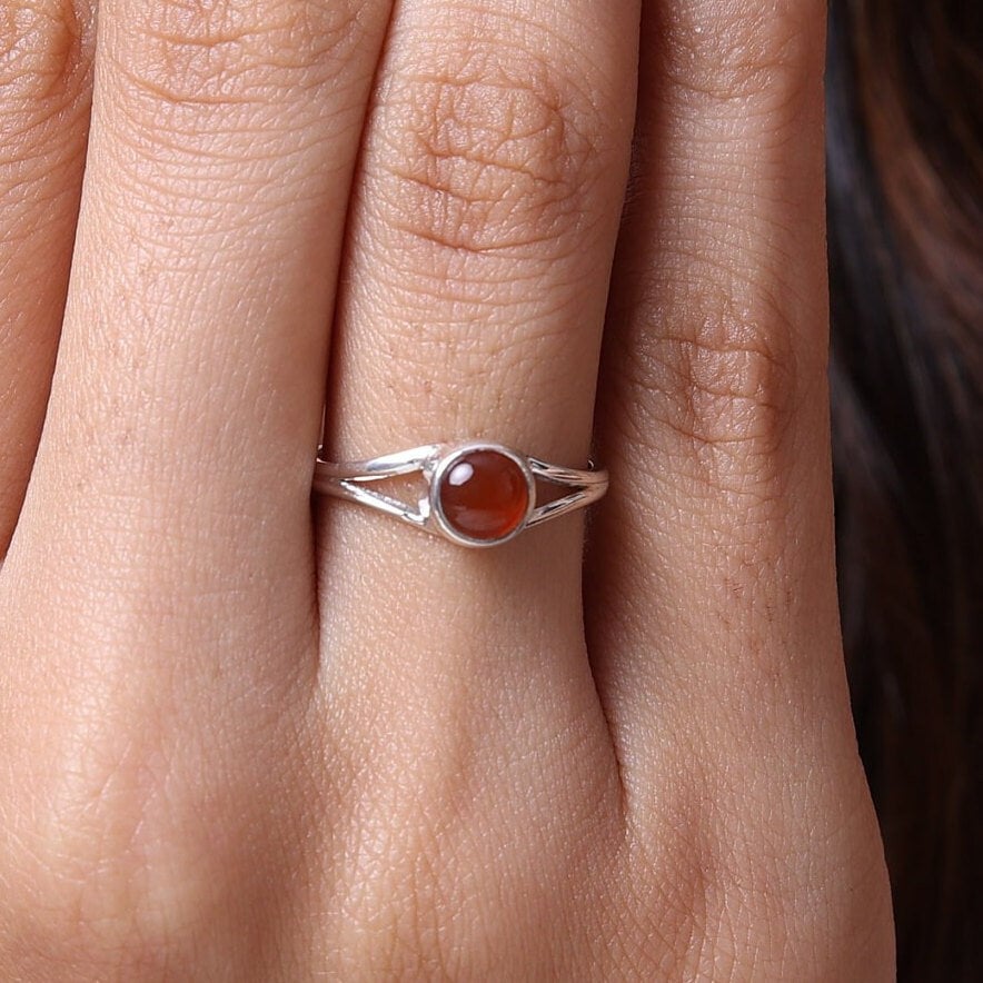 Carnelian Sterling Silver Ring