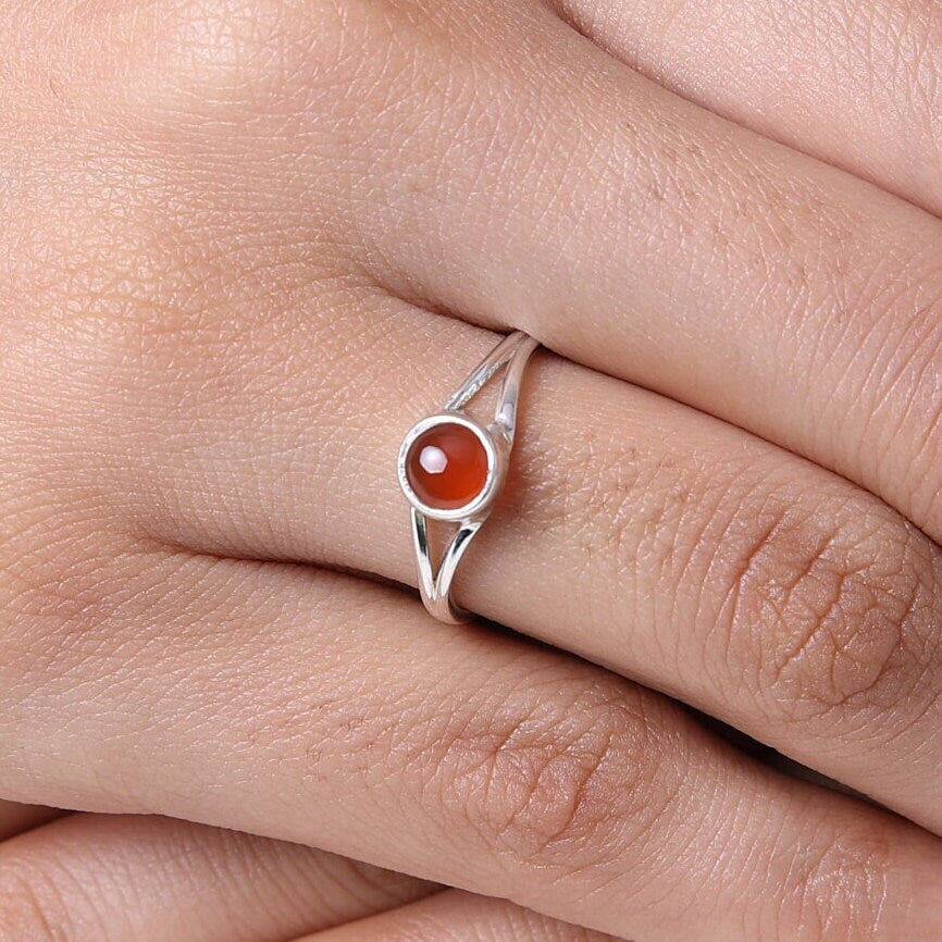 Carnelian Sterling Silver Ring