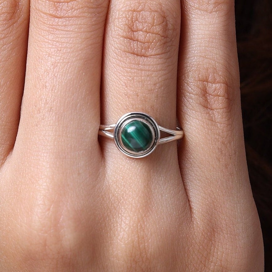 Malachite Sterling Silver Ring