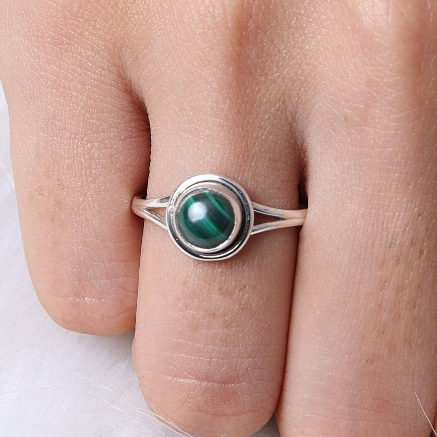 Malachite Sterling Silver Ring