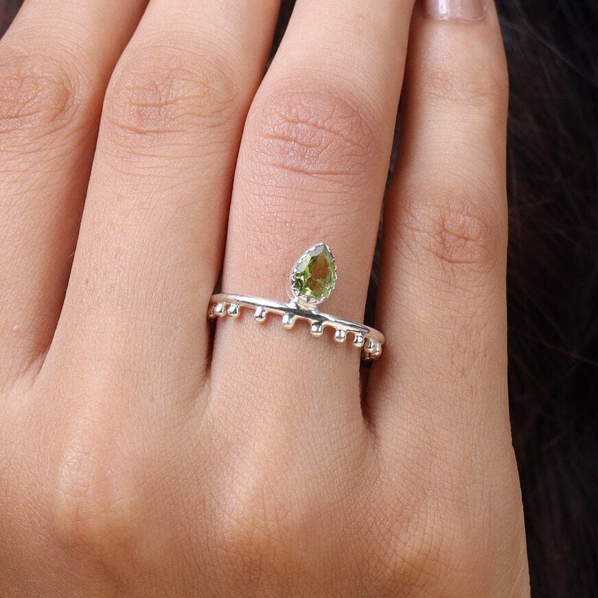 Peridot Sterling Silver Ring