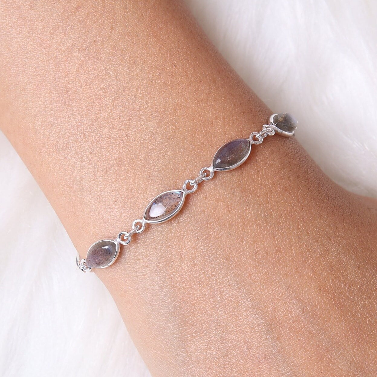 Labradorite Sterling Silver Bracelet