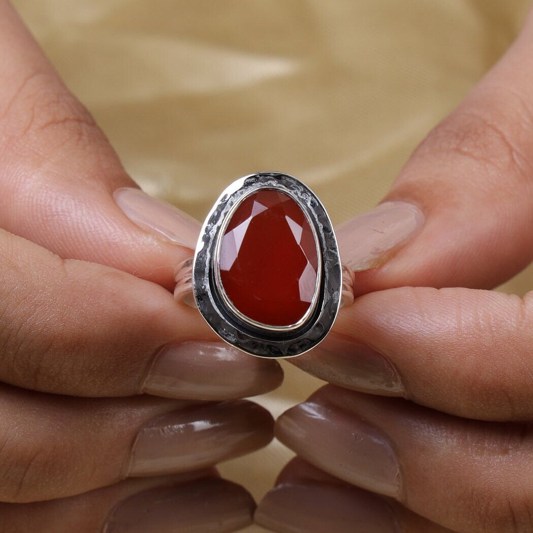 Carnelian 925 Sterling Silver Ring