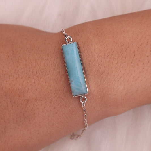 Dominican Larimar Sterling Silver Bracelet