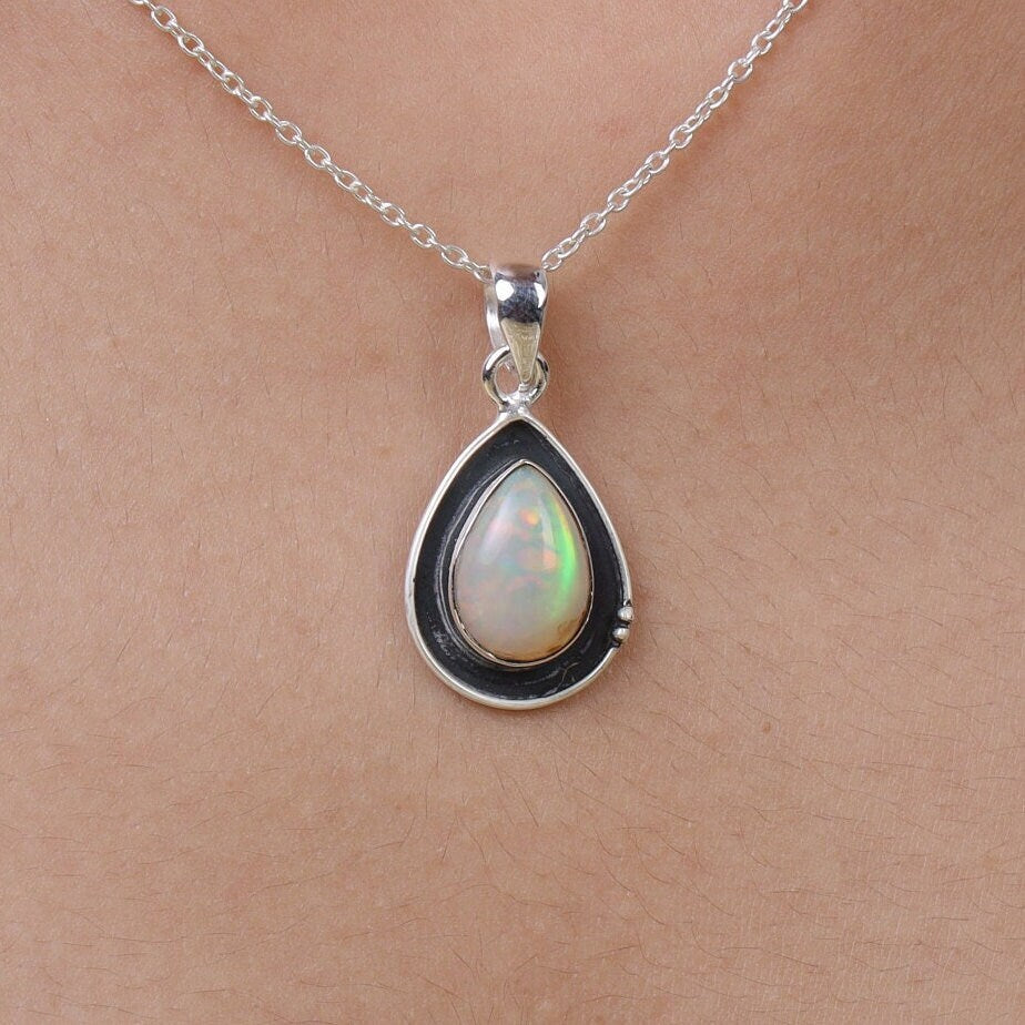 Ethiopian Opal Sterling Silver Pendant