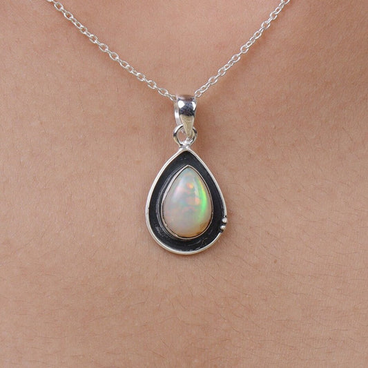 Ethiopian Opal Sterling Silver Pendant