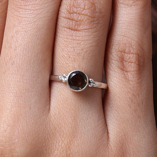 Smoky Topaz Sterling Silver Ring