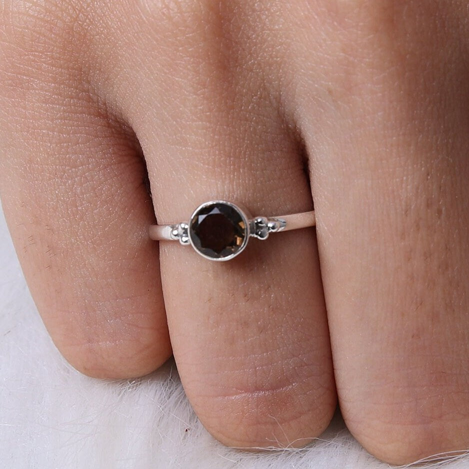 Smoky Topaz Sterling Silver Ring