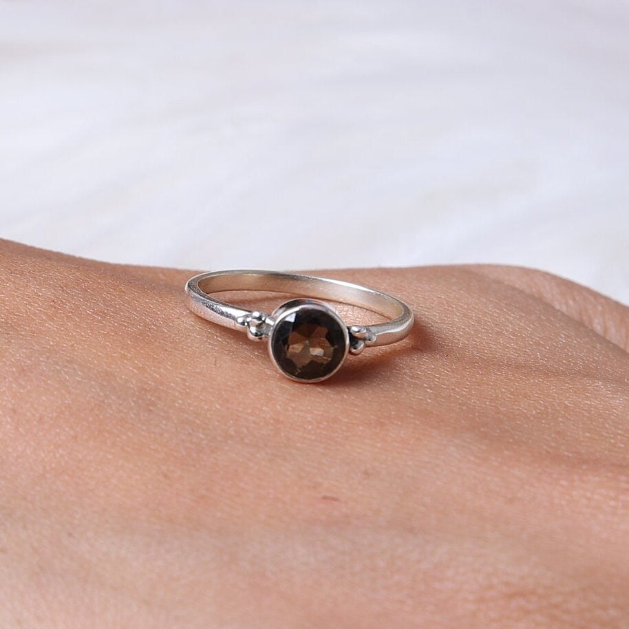 Smoky Topaz Sterling Silver Ring