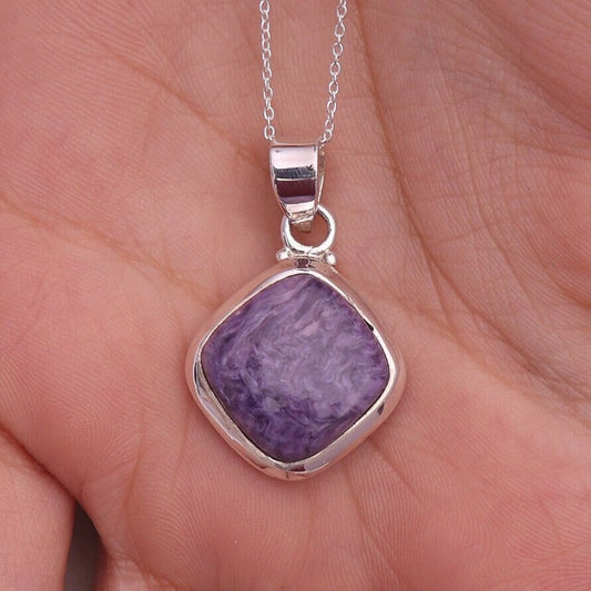 Charoite Sterling Silver Pendant