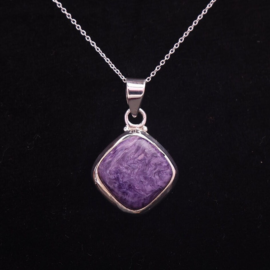 Charoite Sterling Silver Pendant