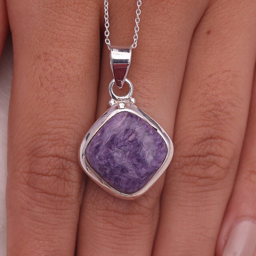 Charoite Sterling Silver Pendant