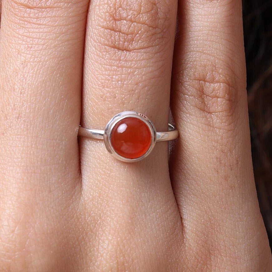 Carnelian Sterling Silver Ring