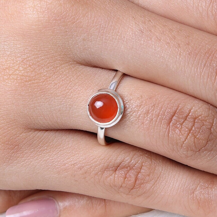 Carnelian Sterling Silver Ring