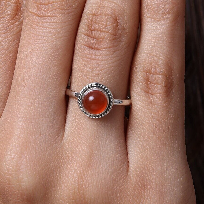 Carnelian Sterling Silver Ring