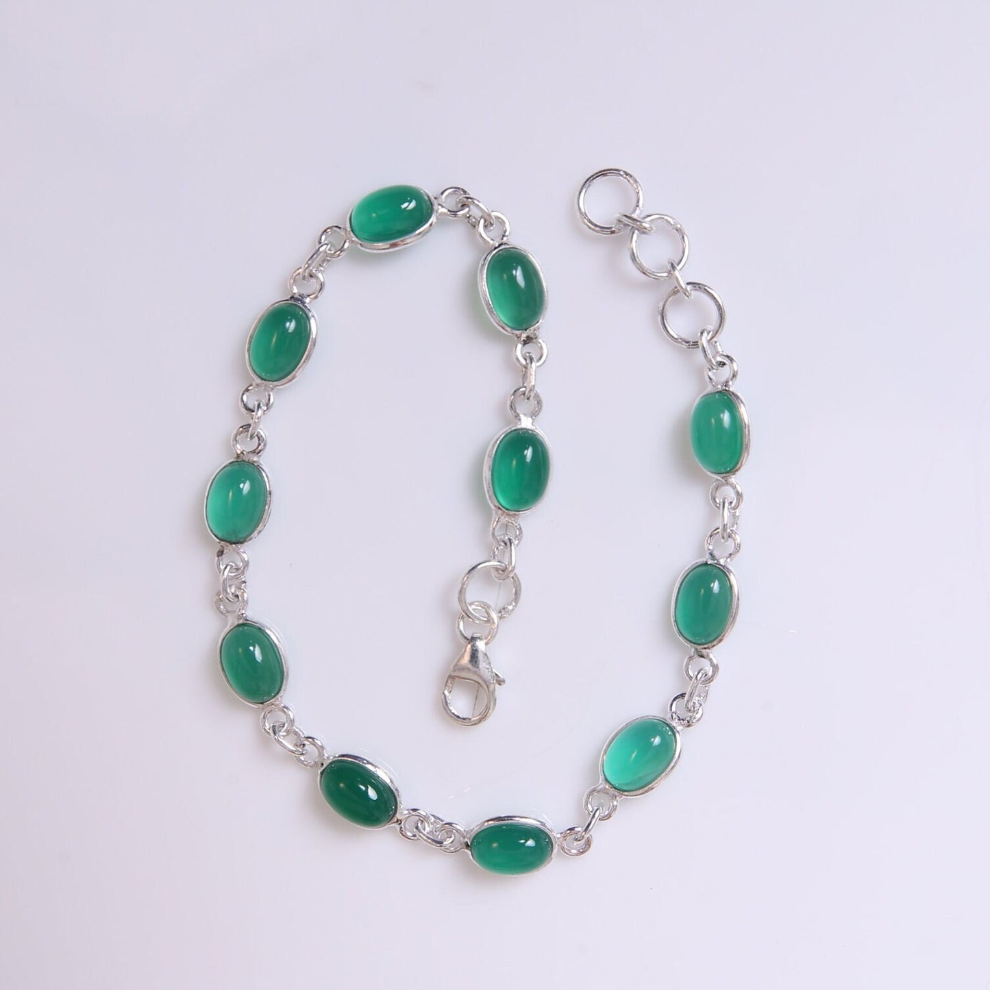 Green Onyx Sterling Silver Bracelet