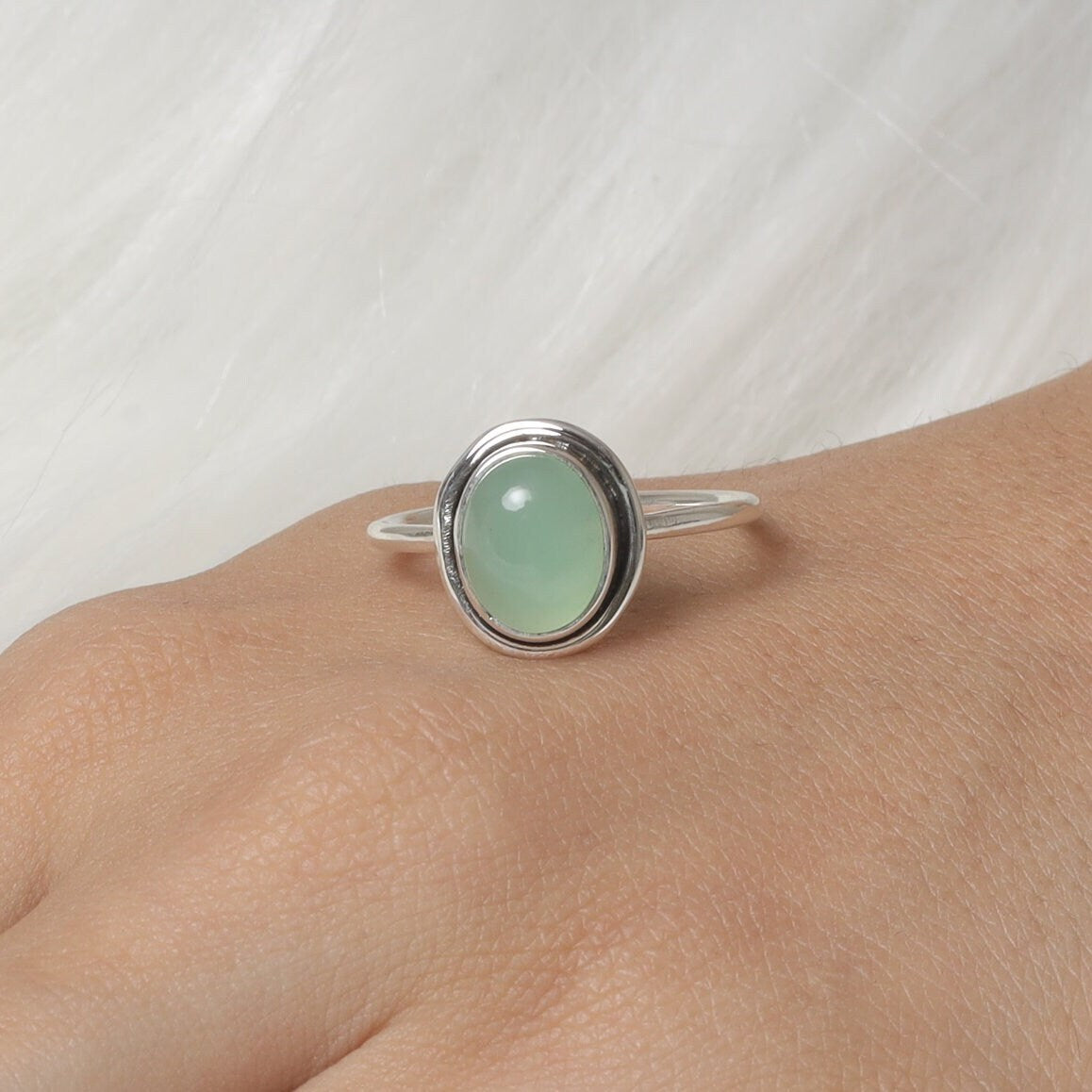 Chrysoprase Sterling Silver Ring