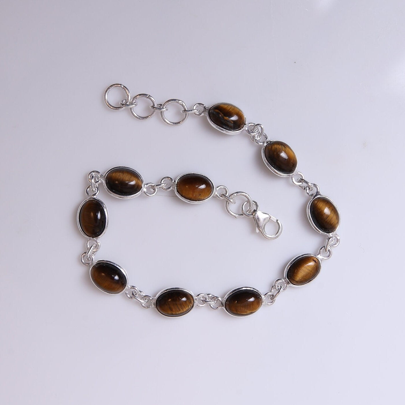 Tiger Eye Sterling Silver Bracelet