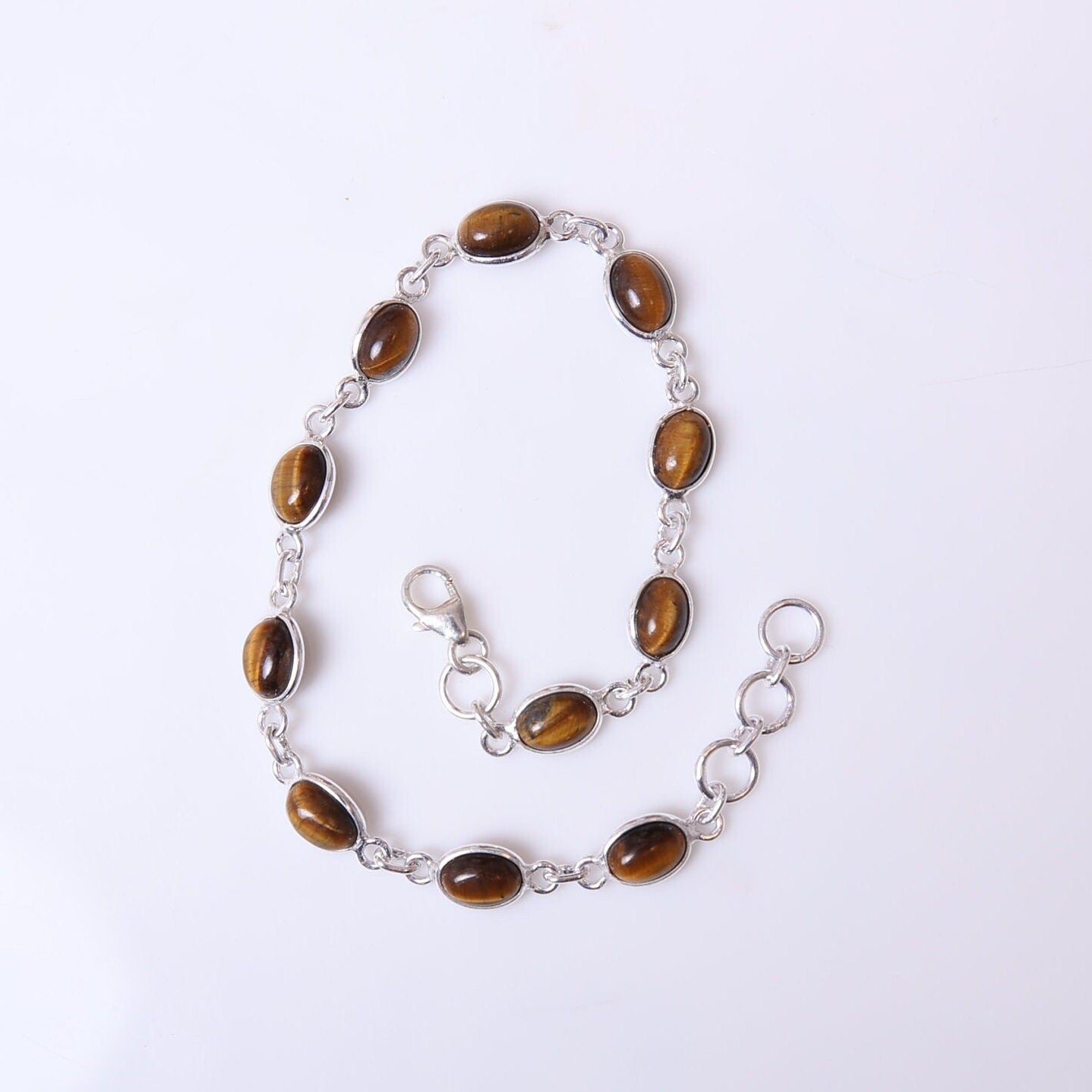 Tiger Eye Sterling Silver Bracelet