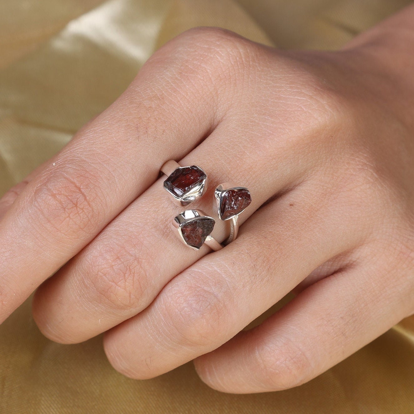 Garnet Sterling Silver Ring