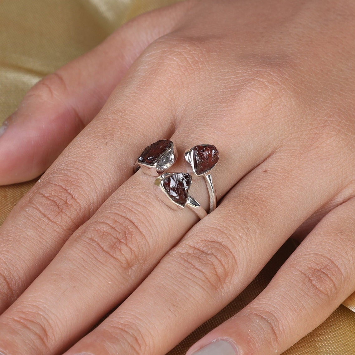 Garnet Sterling Silver Ring