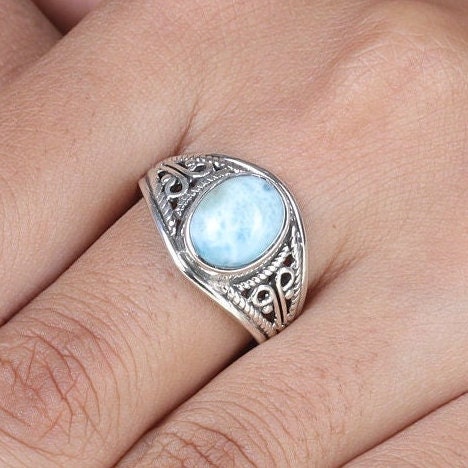 Dominican Larimar Sterling Silver Ring