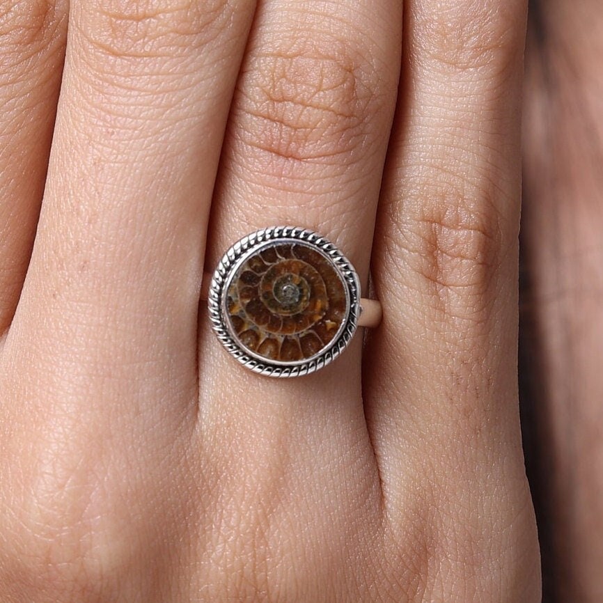 Ammonite Sterling Silver Ring