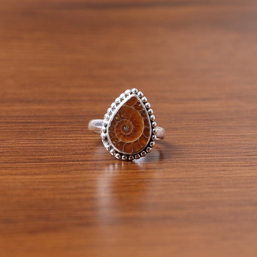 Ammonite Sterling Silver Ring