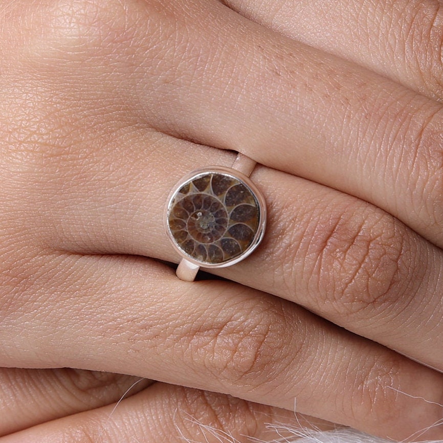 Ammonite Sterling Silver Ring