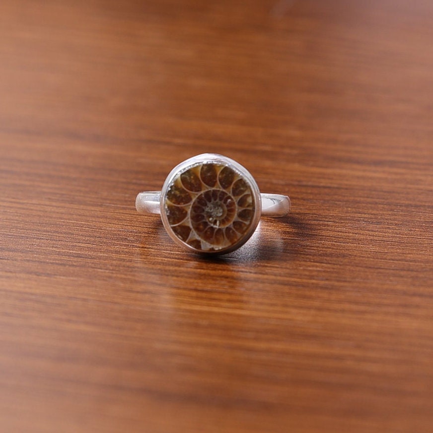 Ammonite Sterling Silver Ring