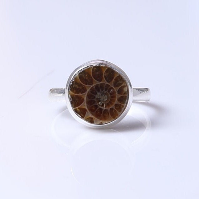 Ammonite Sterling Silver Ring