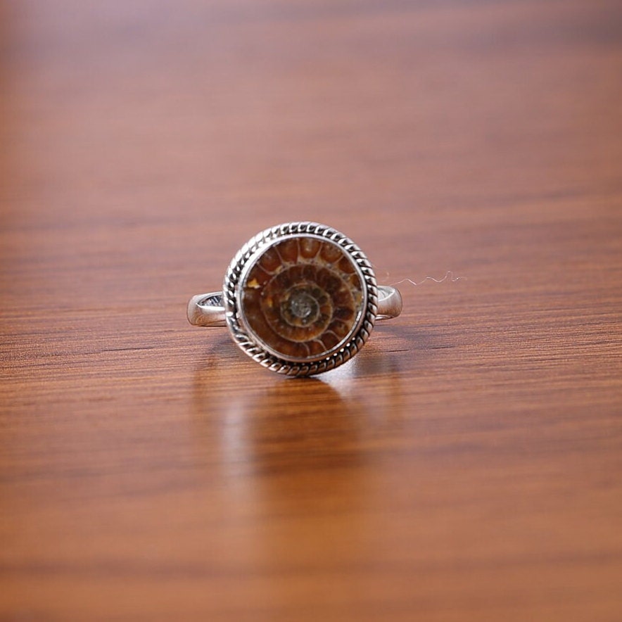 Ammonite Sterling Silver Ring