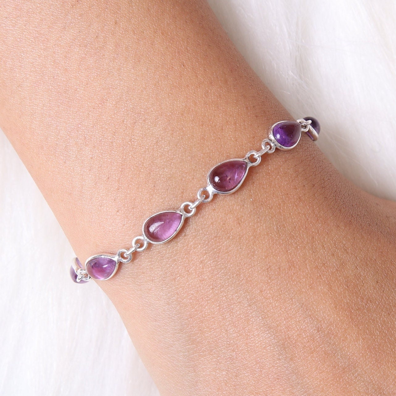 Amethyst Sterling Silver Bracelet